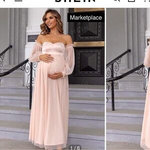 Light pink light weight maxi dress. Used for maternity photo shoot
